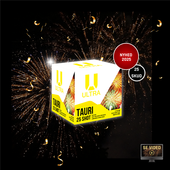 932. Ultra Tauri – 25 Skuds Fyrværkeribatteri (30mm) – NYHED