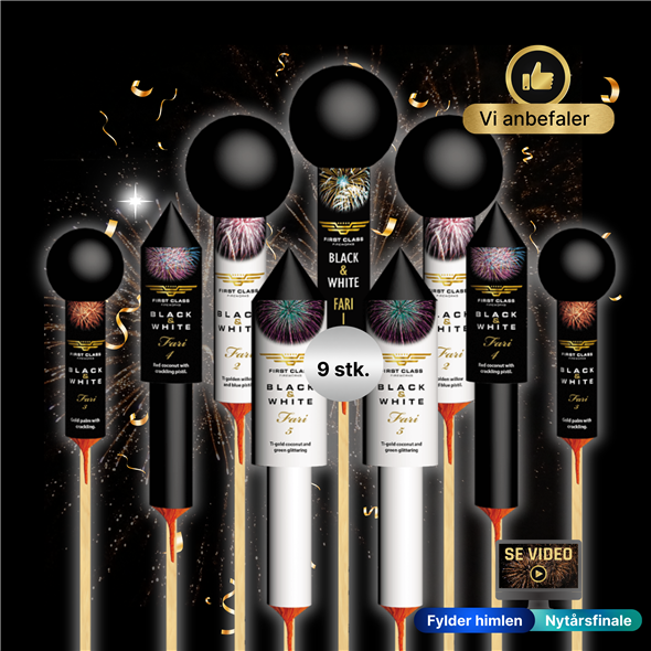 108.  Fari Raketsortiment 9 stk.